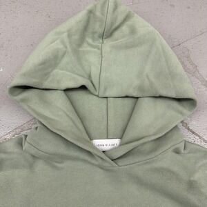 John Elliott Hoodie Mens Small Green Villain Fleece Pullover Side Zip Sweatshirt